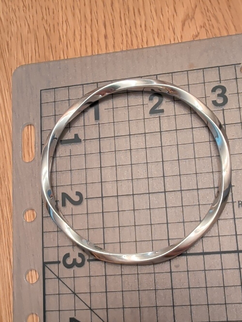 Sterling Silver Twisted Bangle Bracelet - Silver - Picture 3 of 6